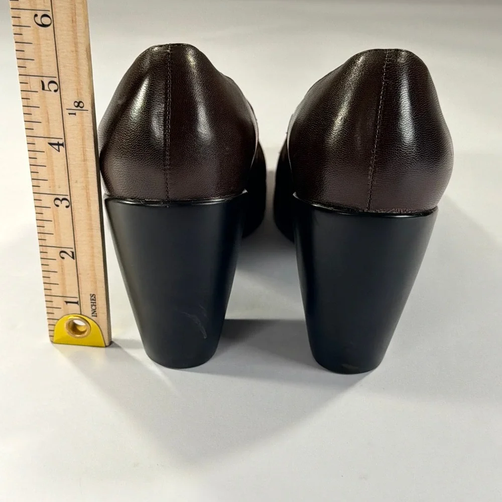Dansko Tori Nappa Heel Pumps Womens 39.5/9-9.5 Brown‎ Leather Elastic Strap Shoe